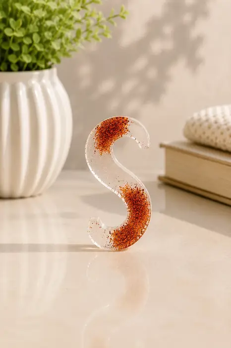 Custom resin letter S